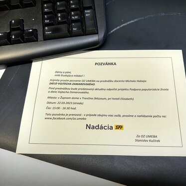 Invitation to a lecture by doc. Michal Habaj